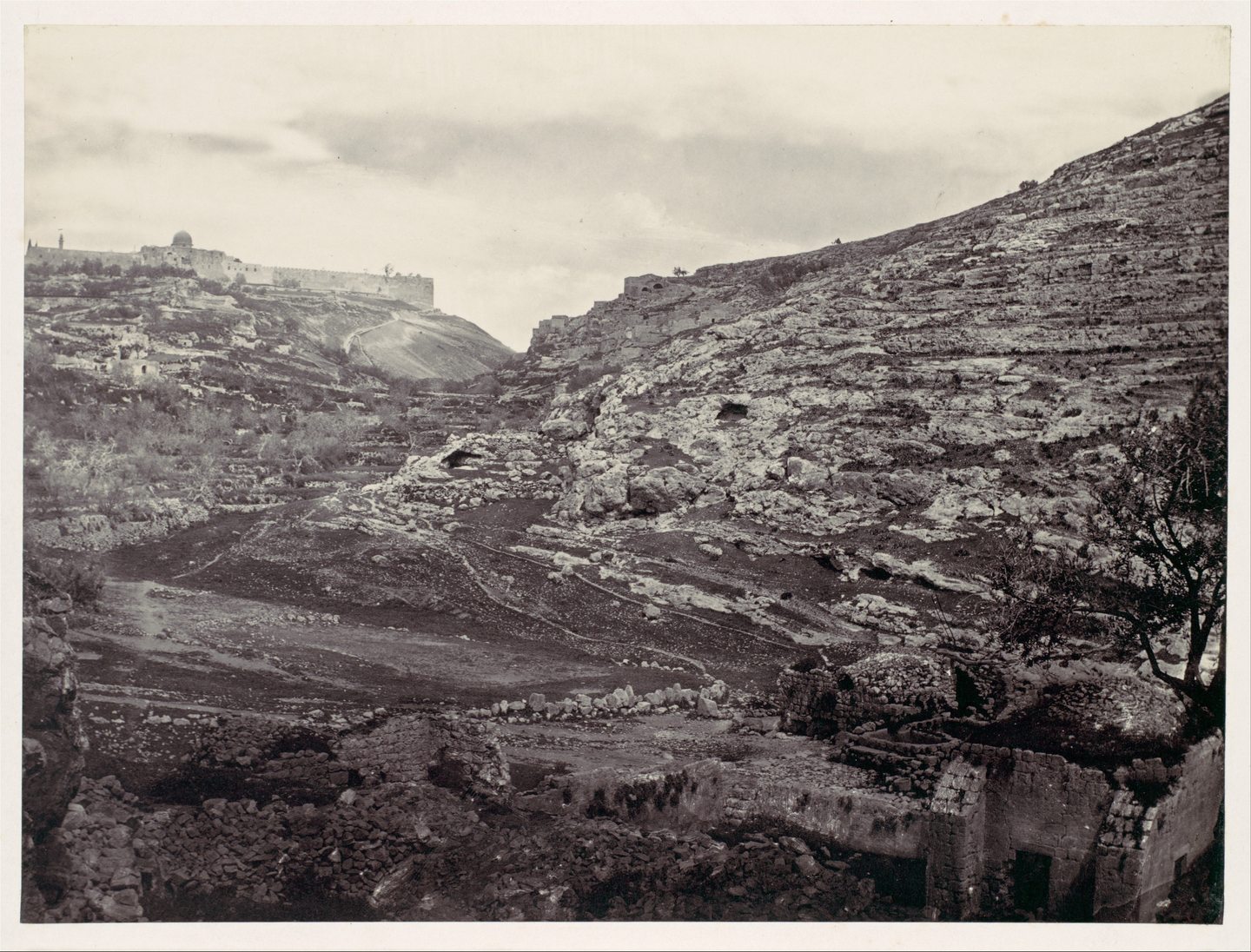 Mount Moriah, Jerusalem, from the Well of En Rogel